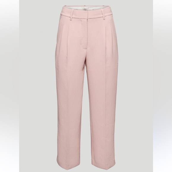 Wilfred Effortless Blush Pink Ankle Trousers High Rise Tailored Dress Pants 10 - Picture 2 of 13